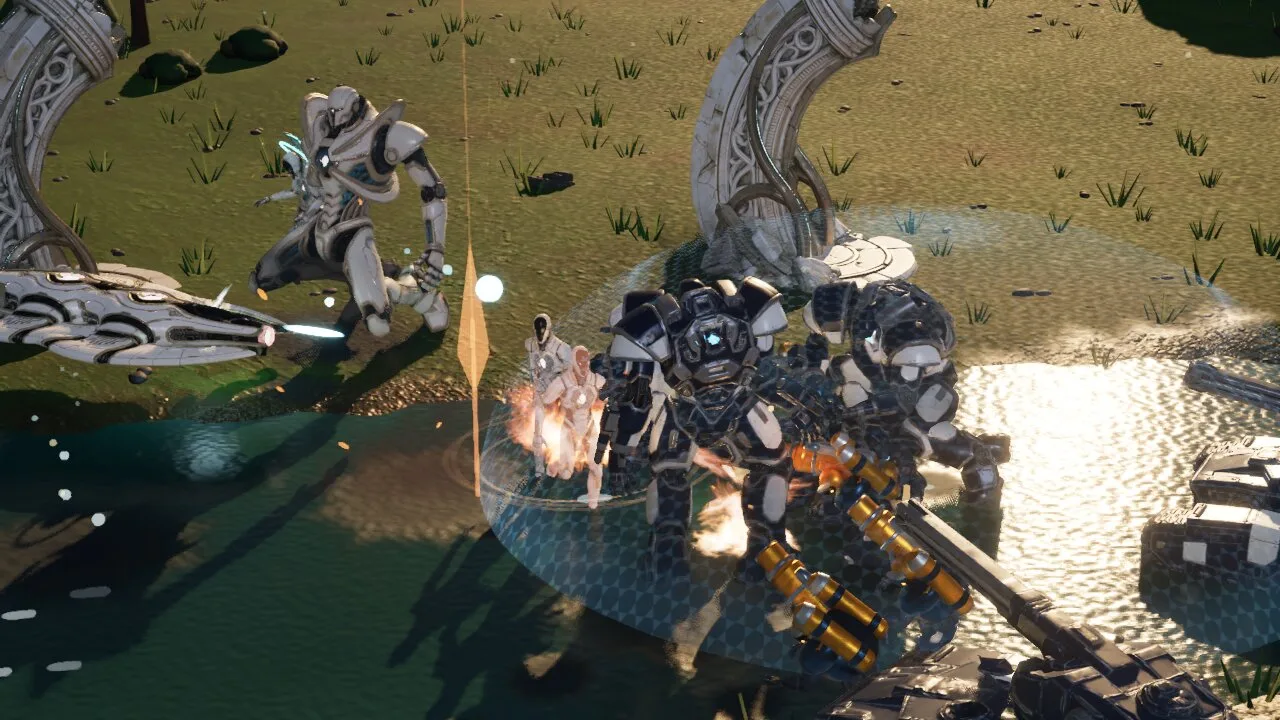 Concord and Lumen forces clash in the river crossing of Riverwood.