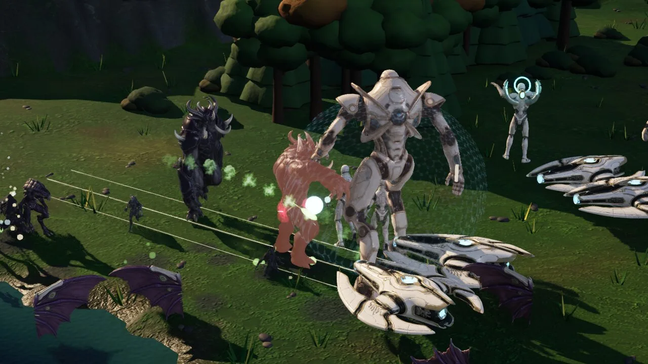 A battle on a sunlit lakeshore in the Cascade Highlands.